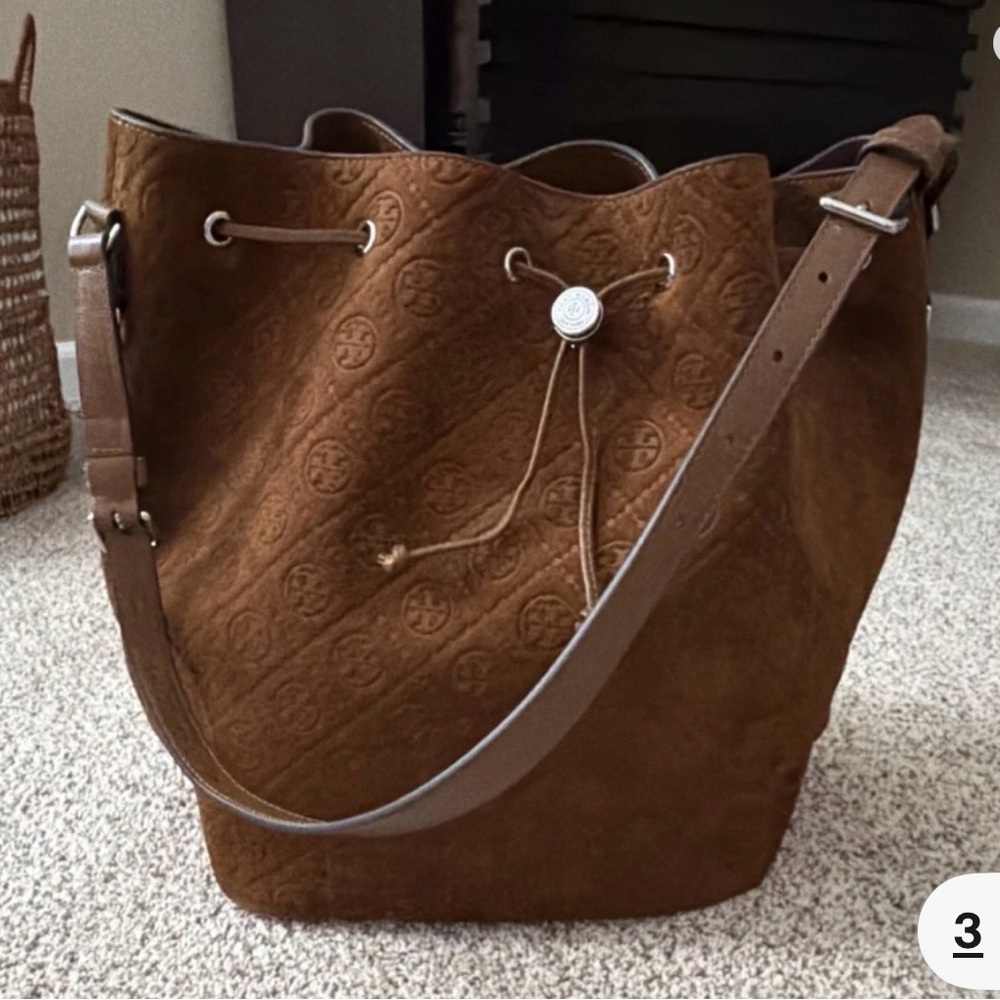 Tory Burch Brown Embossed Shoulder Bag